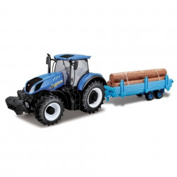 Bburago 1:32 Traktor New Holland s vlečkou na drevo 