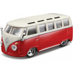 Bburago 1:32 Volkswagen Van Samba (červeno-bíely)