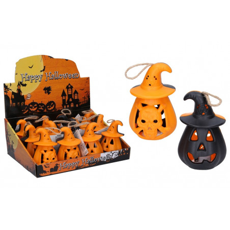 Lampášik tekvica svietiaca halloween 11x6,5cm