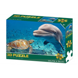 Puzzle 3D Delfín a korytnačka 100 dielikov